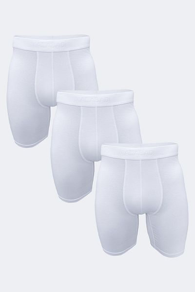 Malabadi White Modal Boxer - Πακέτο 3, Μακρύ Πόδι, 3m019