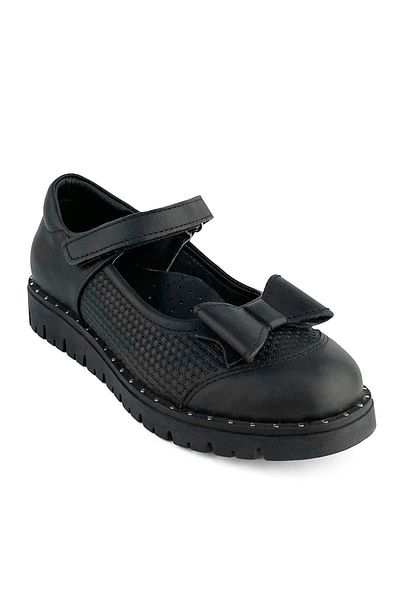Cici Bebe Ayakkabı Genuine Leather Black Girls' School Shoes