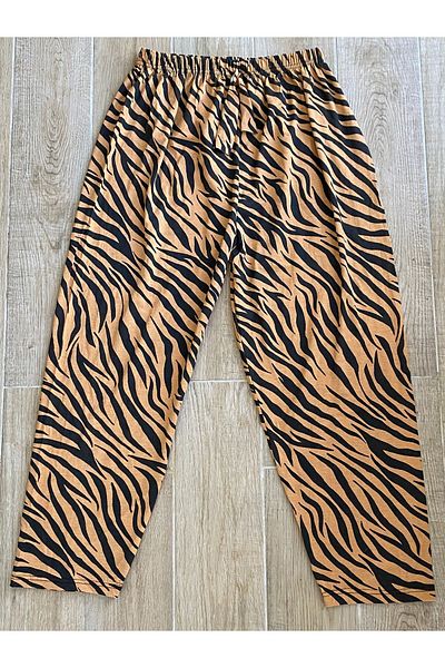 BİLGENS BUTİK Summer Plus Size Cotton Viscose Trousers