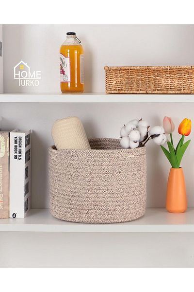 HomeTurko Ютена кошница в бохемски стил - органайзер и органайзер, кошница за детски играчки и чорапи