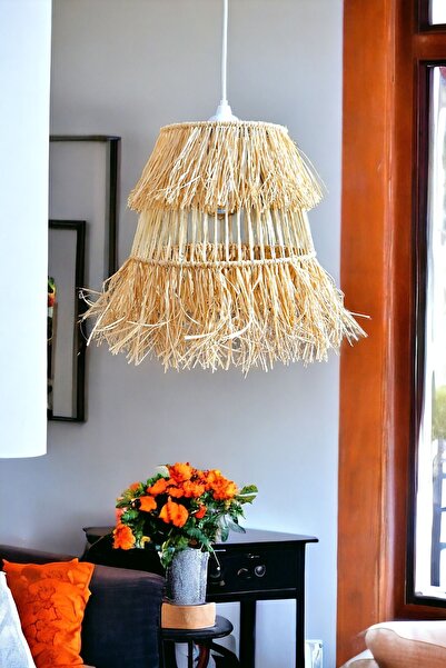 Bubihome Bohem Hasır Rafya Avize