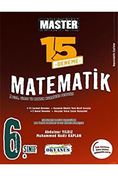 Okyanus Yayınları 6. Sınıf Master 15 Matematik Denemesi / Abdulnur Yıldız / O...