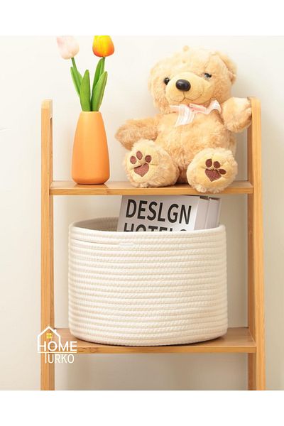 HomeTurko Καλάθι από γιούτα Bohemian Style - Organizer and Organizer, Παιδικό Παιχνίδι και Καλάθι Κάλτσες