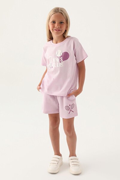 Rolypoly Set de pijamale pentru fete cu model de trandafiri cu pantaloni scur...