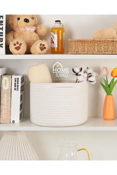 HomeTurko Καλάθι από γιούτα Bohemian Style - Organizer and Organizer, Παιδικό Παιχνίδι και Καλάθι Κάλτσες