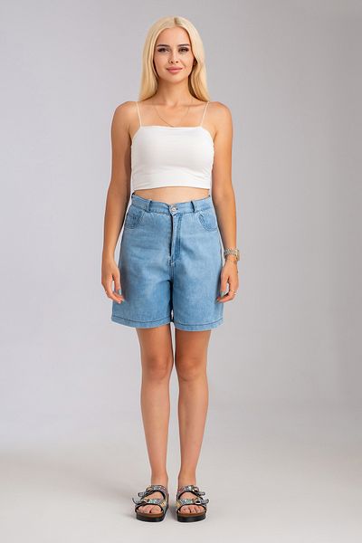 Bold & Young Lyocell Thin Denim Fabric - Women's Five-Pocket Bleach Washed Jeans Skirt