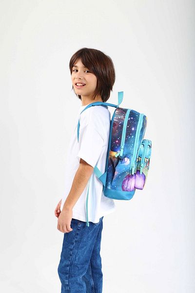 KAUKKO Set de rucsac și geantă de prânz pentru școală primară din dinozaur turcoaz pentru băiat