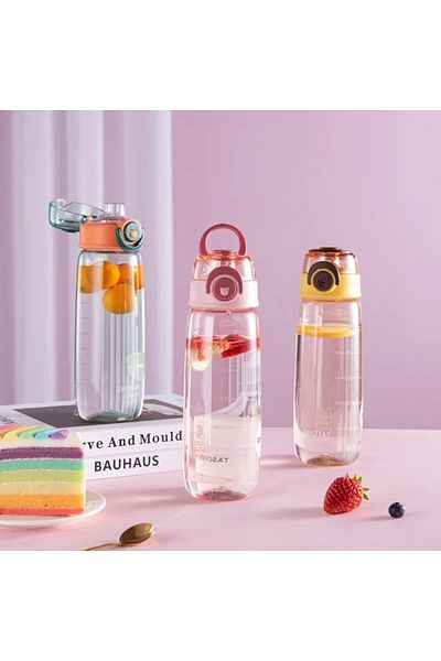 Shotay St-6673 650 Ml Tritan Lockable Flask Yellow-orange