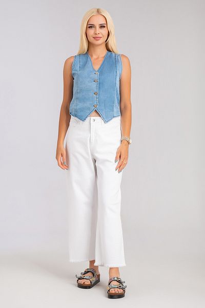 Bold & Young Bleach Washed Lyocell Thin Denim Women's Jeans Vest