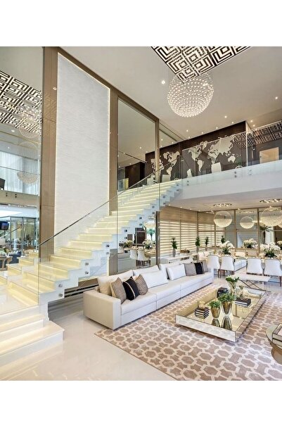 LUXURY VİLLA Luxury Aynalı Orta Sehpa 80x200cm Yükseklik 27 Cm Toplam 2 Parçadan Oluşmaktadır