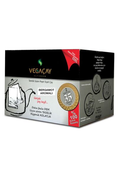 vegaçay Bergamotlu Demlik Çay 30 gr 100 Adetli Poşet X 2 Adet 6 Kg Koli
