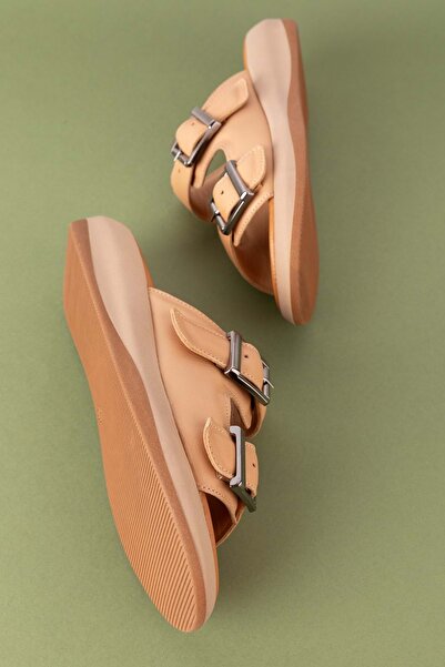 Gondol Жіночі шкіряні тапочки з подвійною застібкою, модель Iz.2300