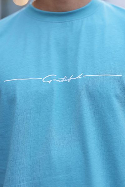aziso Ανδρικό μπλουζάκι Grateful Printed - Regular Fit, 100% βαμβάκι, Crew Neck