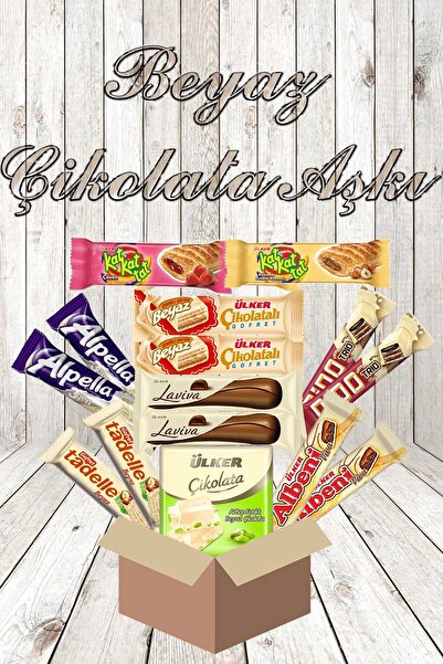 Ülker Beyaz Çikolata Aşkı Özel Paket. Tohumlu Kalem Hediyeli