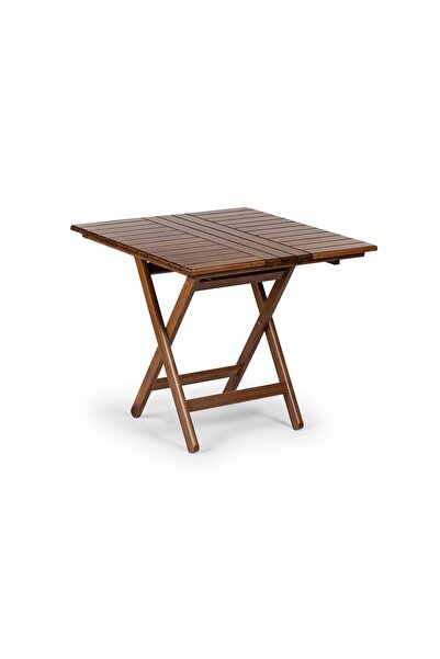 mebel stil Atina Katlanır Masa 80x80 - Dış Mekan Kare Ahşap Bahçe, Balkon Masası