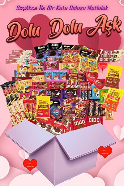 Eti Dolu Dolu Aşk  Ekstra Boy Atıştırmalık Paket 78 Parça