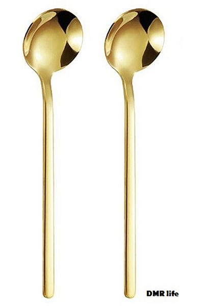 Demir Çeyiz DMR life Madrid - Titanium Gold Set of 2 Tea - Coffee Spoons (2 PCS)