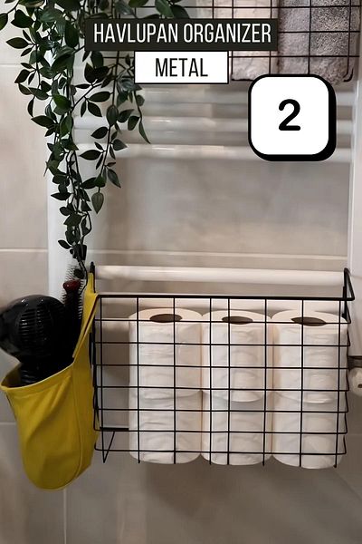 Kitchen Store 2 Pieces Hangable Towel Warmer Organizer Bathroom Towel Holder Drying Basket Toilet Paper Organizer