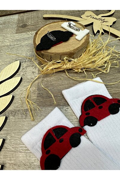 Feriatolye Trafik konsepti araba figürlü bebek diz altı çorap