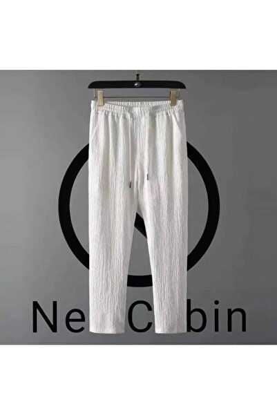 NewCabin Summer Unisex T-Shirt and Sweatpants Set - New Season, Wrapped Crinkle Fabric, Lycra, Short Sleeve