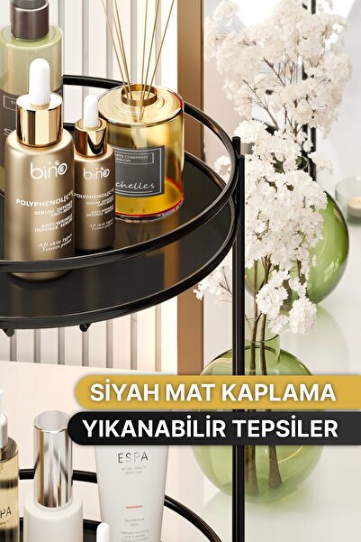 Bino Banyo Kozmetik Takı Düzenleyici Çok Amaçlı Organizer 2 Katlı Servis Sunum Tepsisi Ikramlık