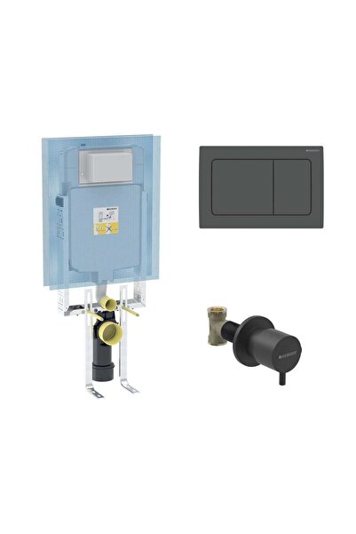 Geberit Alpha Gömme Rezervuar Seti - Mat Siyah