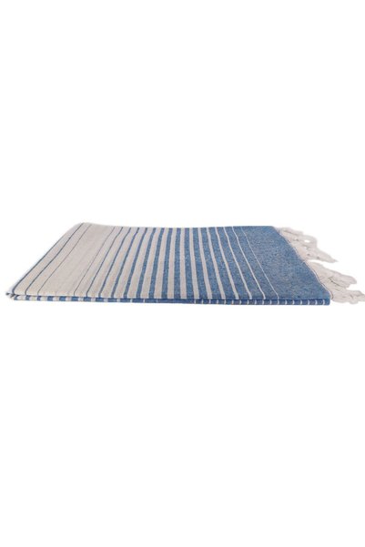 Peştanoz Peshtemal, Regenerated Cotton 100x170 Shaded Model, Saxe Blue, Beach Towel, Bath Towel