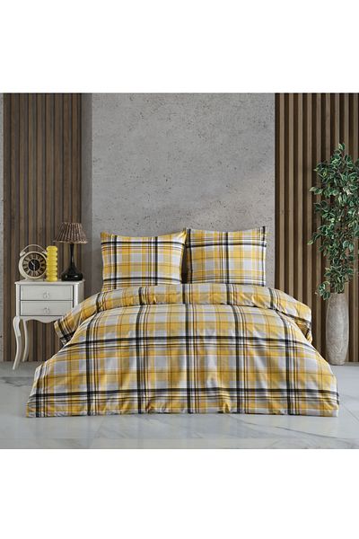 home sense Bequemer und stilvoller Bettbezug - 200x220 cm, atmungsaktives und weiches Baumwollbettwäscheset