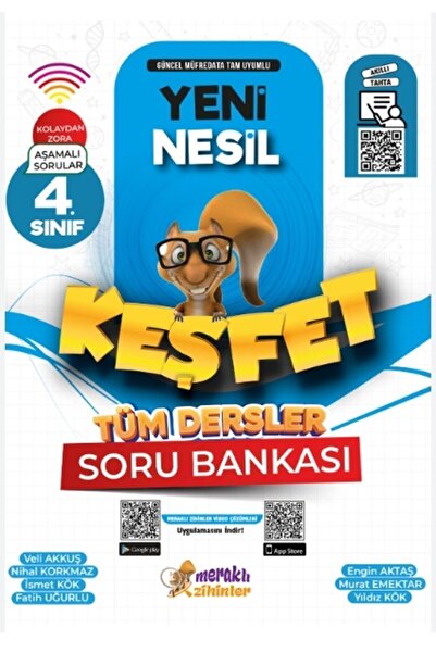meraklı zihinler Yayınları 4.sınıf Tüm Dersler Yeni Nesil Keşfet Soru Bankası