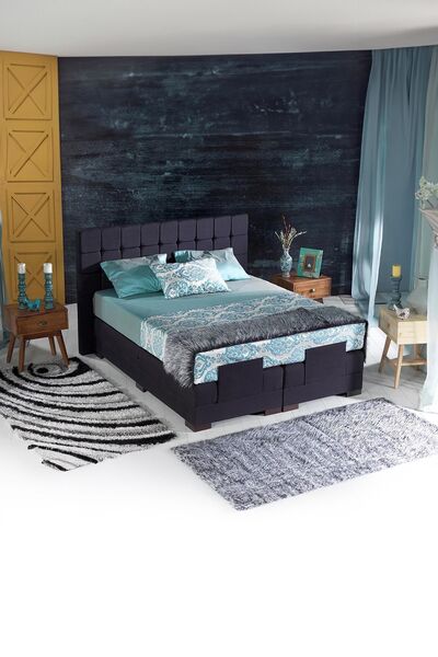 Unimet Firmo Motorlu Kumandalı Hareketli Tek Kişilik Baza+Başlık+Yatak Seti Antrasit