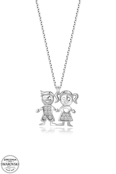 Swarovski Swarovski Zirconia Kadın Çocuklarım Gümüş Kolye