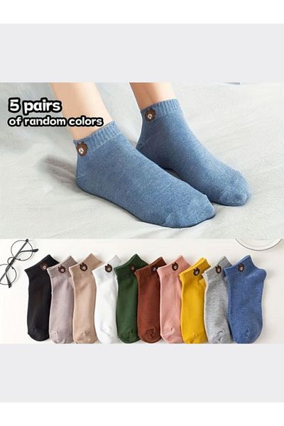 MY MENORA SOCKS Комплект от 5 чифта чорапи с шарка на плюшено мече