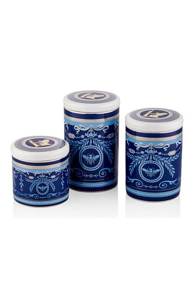 LAMEDORE Blue Banube 3-Piece Jar Set - 16cm, 13cm, 10cm Size