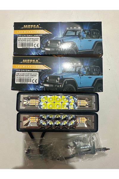 mefsa 16 LED Lamp - Off Road White with Yellow Flashes Two Pieces