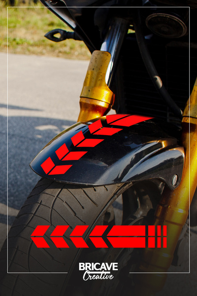 Bricave Sportif Şerit Motosiklet Çamurluk Etiket Sticker 5x34cm