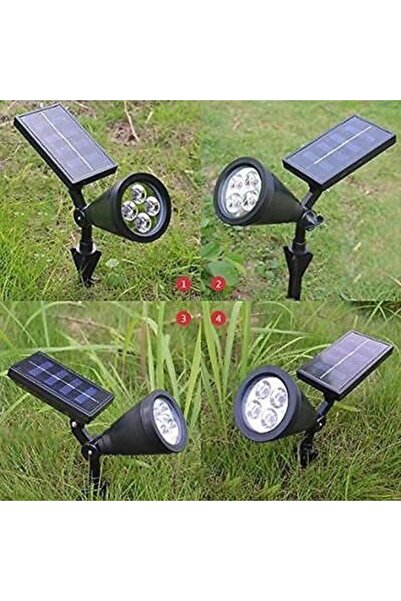 fullreyon 4 Adet Kaliteli, 7 Watt Yeşil Işık Solar Armatür, Güneş Enerjili Çi...
