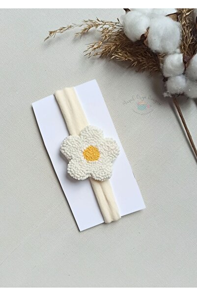 Masal Örgü Dünyası Punch Papatya Saç Bandı Bandanası - Hair Band / Bandana