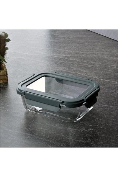 Tohana Lockable Glass Storage Container with Lid 600 Ml Gray Thn84515