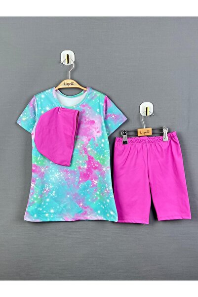 mikam KIZ ÇOCUK BONELİ MAYO  KISA KOLLU LİKRALI