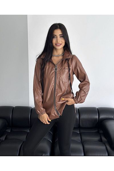 Yaren Moda Δερμάτινο γυναικείο μπουφάν