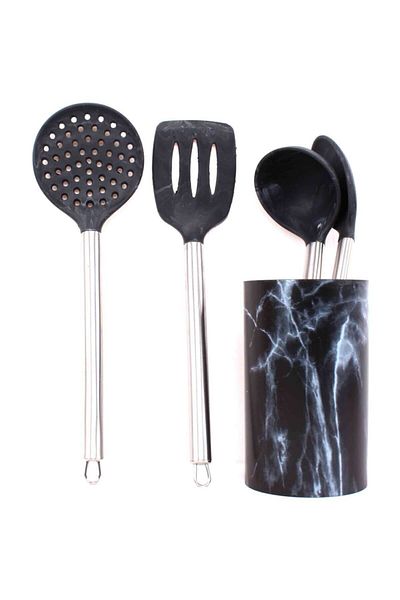 Paçi Silicone 5 Piece Marble Patterned Ladle Set