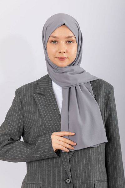 hijabchi Εισαγόμενο μετάξι Medina - Silver Grey