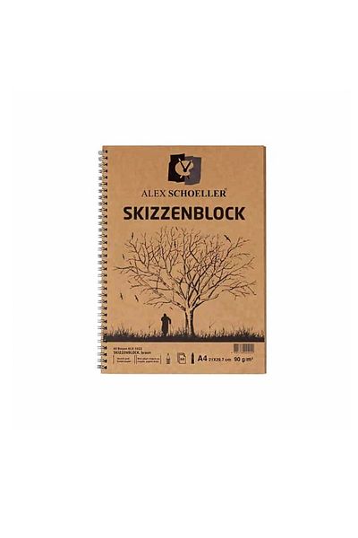 Alex Schoeller A4 90 gr 60 Sheets - Side Spiral Block Kraft