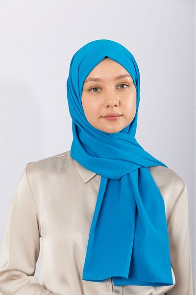 hijabchi Mătase Medina importată - Albastru electric