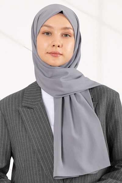hijabchi Εισαγόμενο μετάξι Medina - Silver Grey