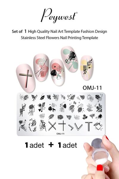 PEYWEST 2'li Nail Art Seti (French Stamper Aleti ve Nail Art Paleti)
