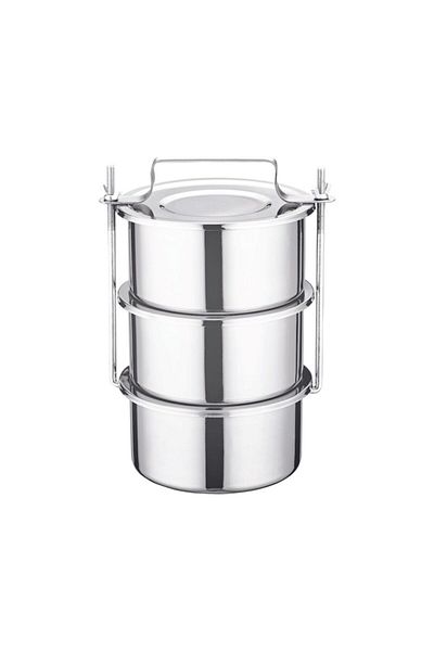 Aydudu Sefer Tan Chrome Steel 3 Pieces 16*8 Cm for 4-5 Persons