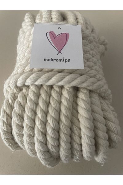Makromİps Σχοινί Macrame 6 mm-10 μέτρα Βαμβακερό σχοινί Στριφτό Πλεκτό Σχοινί Χόμπι