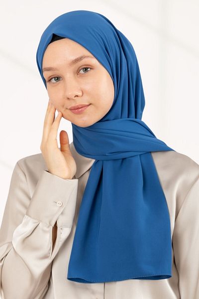 hijabchi Mătase Medina importată - Albastru Parlament