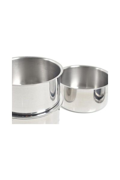 Aydudu Sefer Tan Chrome Steel 3 Pieces 16*8 Cm for 4-5 Persons